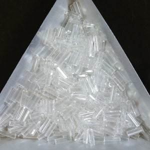 Crystal Clear 6mm Smooth Round Profile Vintage Venetian Bugle Beads 10g Edwardian Downton Abbey era