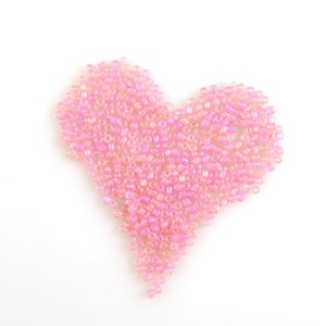 Size 8/0 and 10/0 Mix Vintage French Opal Pink Seed Beads 10g Edwardian Downton Abbey Gatsby