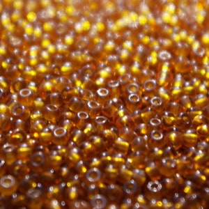 Size 8/0 Sienna/Deep Amber Glass Vintage French Seed Beads 10 grams