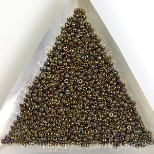 Size 11/0 Miyuki color #455I Metallic Brown Iris Japanese Glass Seed Beads 10g