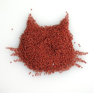 Size 24/0 Vintage Venetian Brick Red Reddish Brown Glass Seed Beads 5 Grams Edwardian Gatsby Era