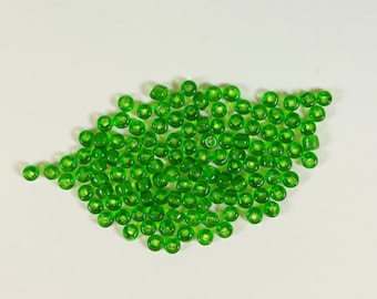 Size 4/0 Translucent Leaf Green 3mm Vintage Venetian Glass Seed Beads 10g