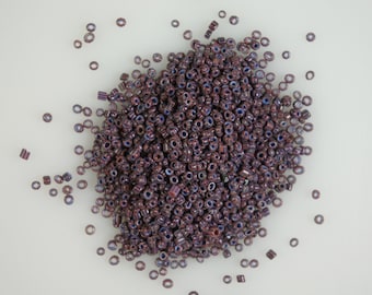 Vintage Venetian Seed Beads: Red with Blue Stripes (10 grams) 12/0 - 13/0 Mix