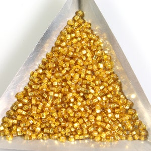 Size 9/0 Gold Silver Lined Vintage Venetian Seed Beads 10g