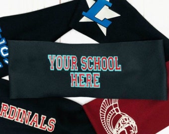 Individuelle Schulsport Team Stirnbänder. Personalisierte Wicking NonSlip School Sports Athletic Soccer Softball Stirnbänder - YOUR SCHOOL