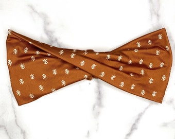 Fascia intrecciata: stampa albero marrone, fascia per capelli boho morbida come il burro
