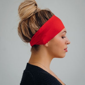 The BEST yoga fitness headband - NonSlip Workout Headband - Moisture Wicking Workout Headband for Fitness, Runners Headband - RED HOT