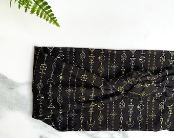Fascia per capelli con nodo superiore e stampa boho: fascia per capelli reversibile per yoga e corsa