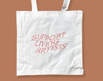 Support Living Artists Pink 100% Cotton Tote