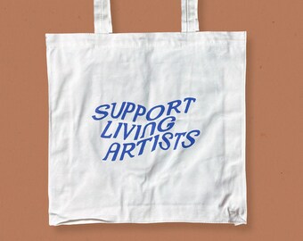 Support Living Artists Blue 100% Cotton Tote