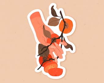 Autumn Persimmon Waterproof Vinyl Sticker