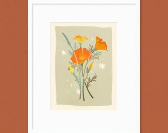 California Poppies Mini Print