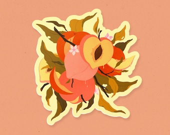 Peaches Waterproof Vinyl Sticker