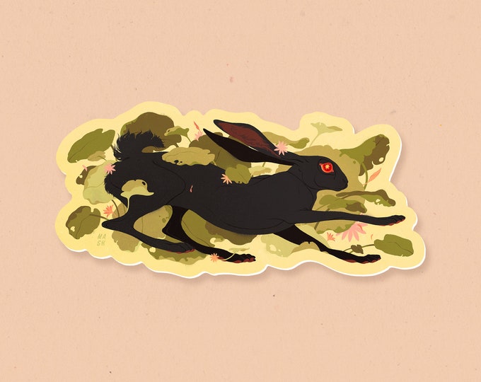 Black Rabbit 3.5 Waterproof Vinyl Sticker - Etsy