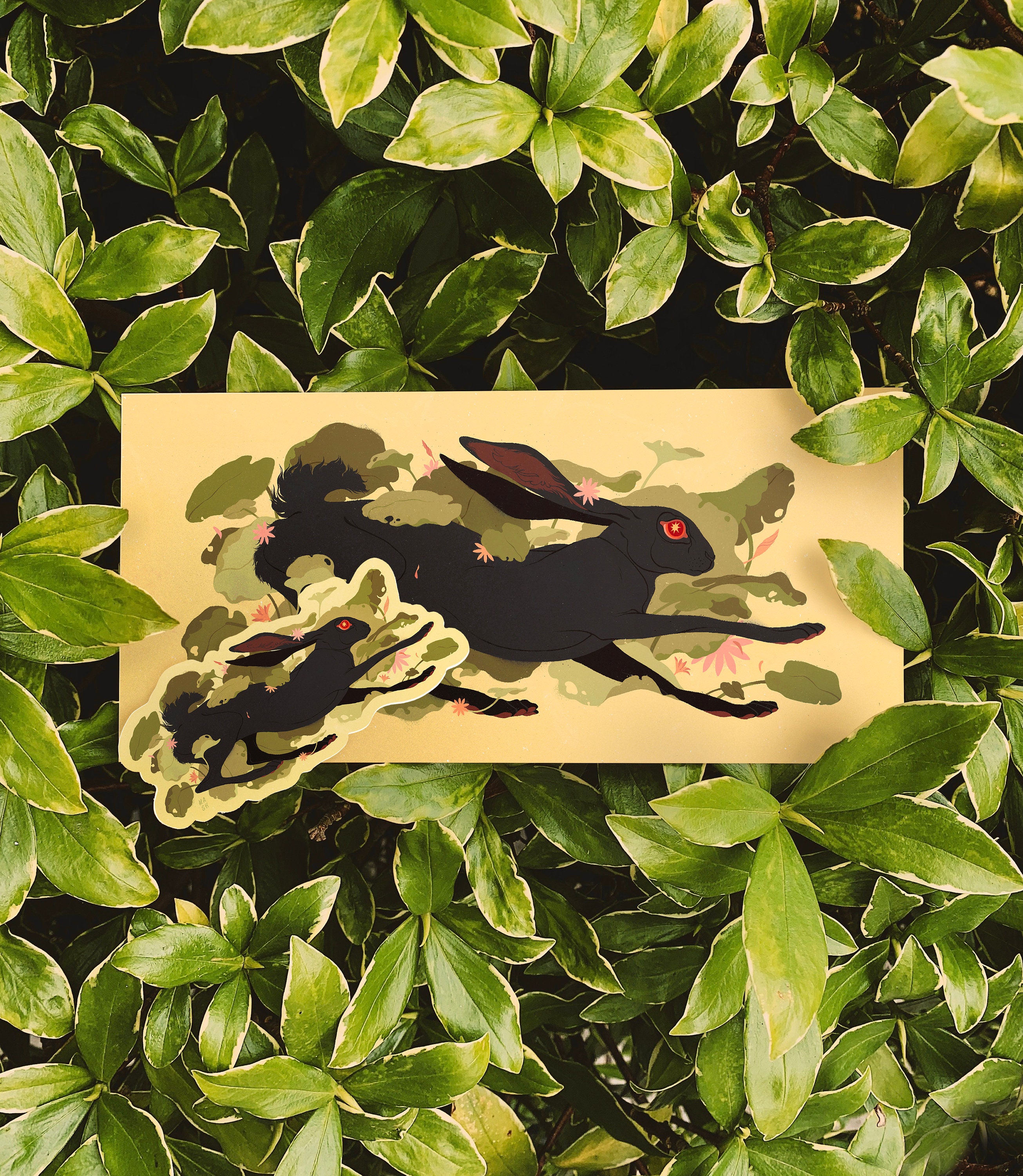 Dark Rabbit Stickers Black Rabbit 3.5