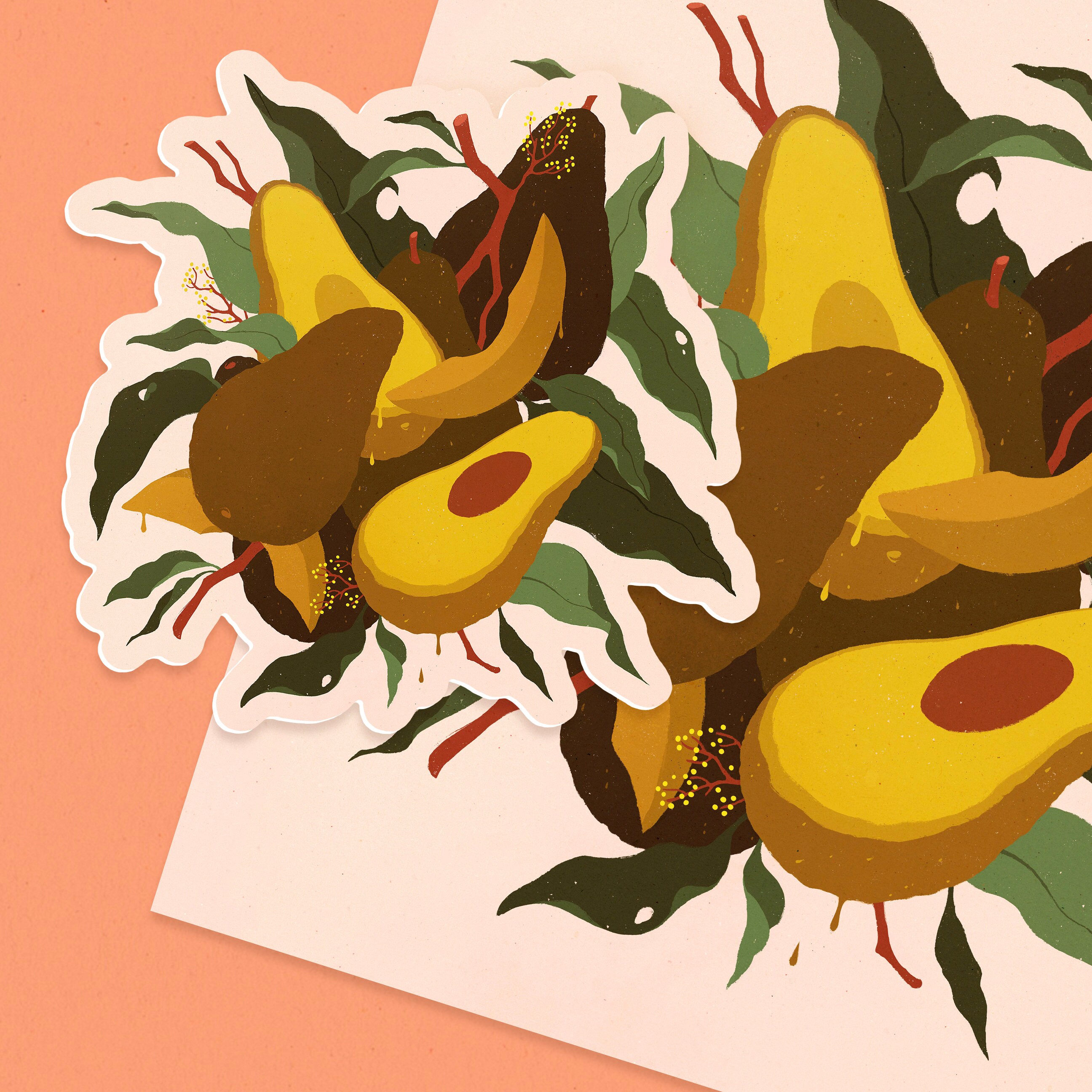 Avocado Waterproof Vinyl Sticker - Etsy