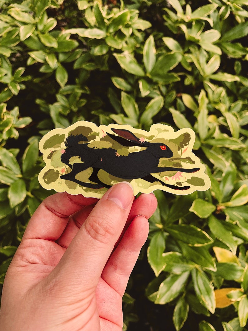 Dark Rabbit Stickers Black Rabbit 3.5