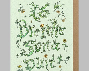 Cárta Gaeilge, Leafy Vines Birthday card in Irish, Lá Breithe Sona Duit, Happy Birthday greeting card in Irish