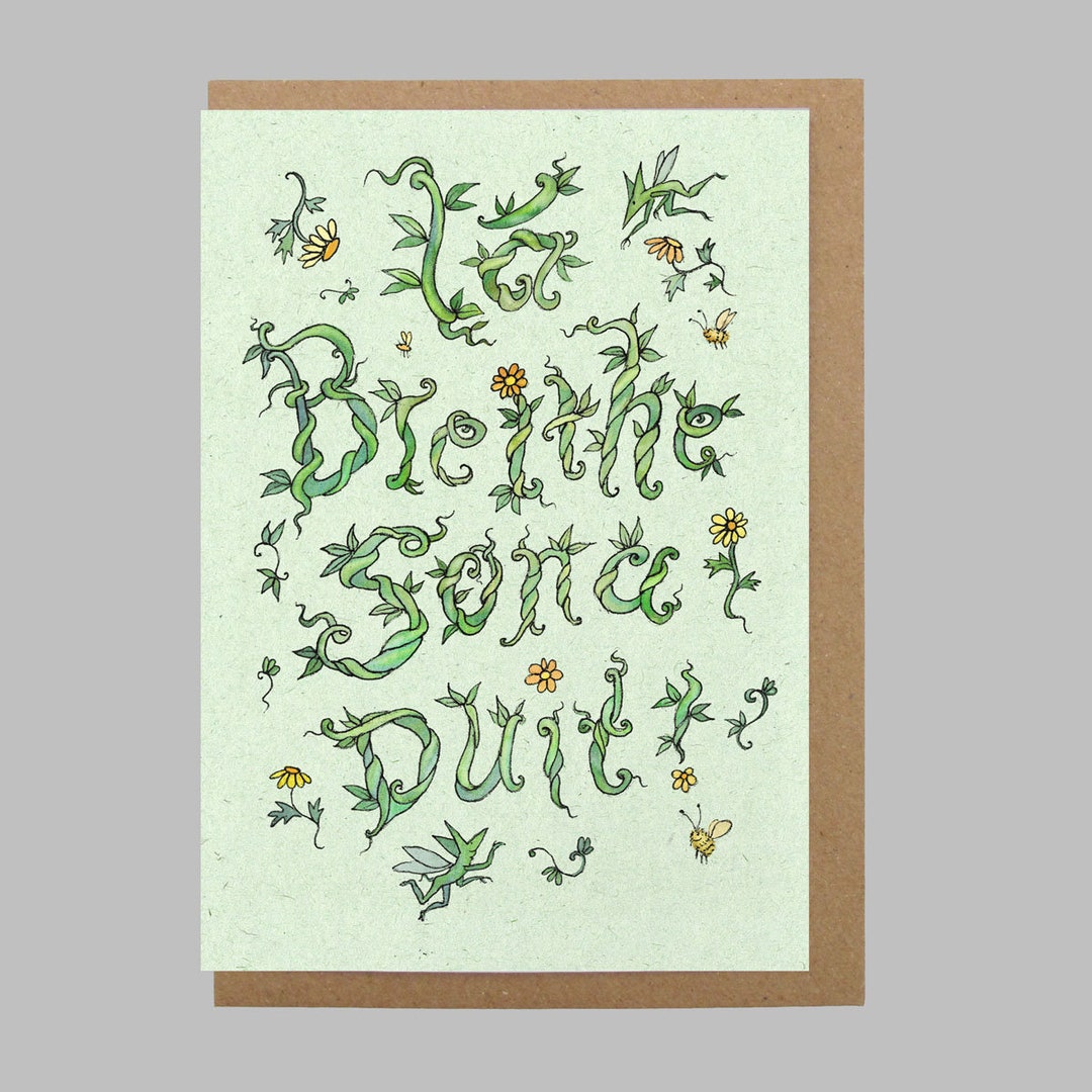 Cárta Gaeilge, Leafy Vines Birthday Card in Irish, Lá Breithe Sona Duit, Happy Birthday Greeting