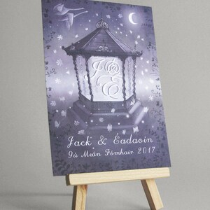 Alternative Wedding Invitations bandstand evening invite purple wedding A6 postcard image 3