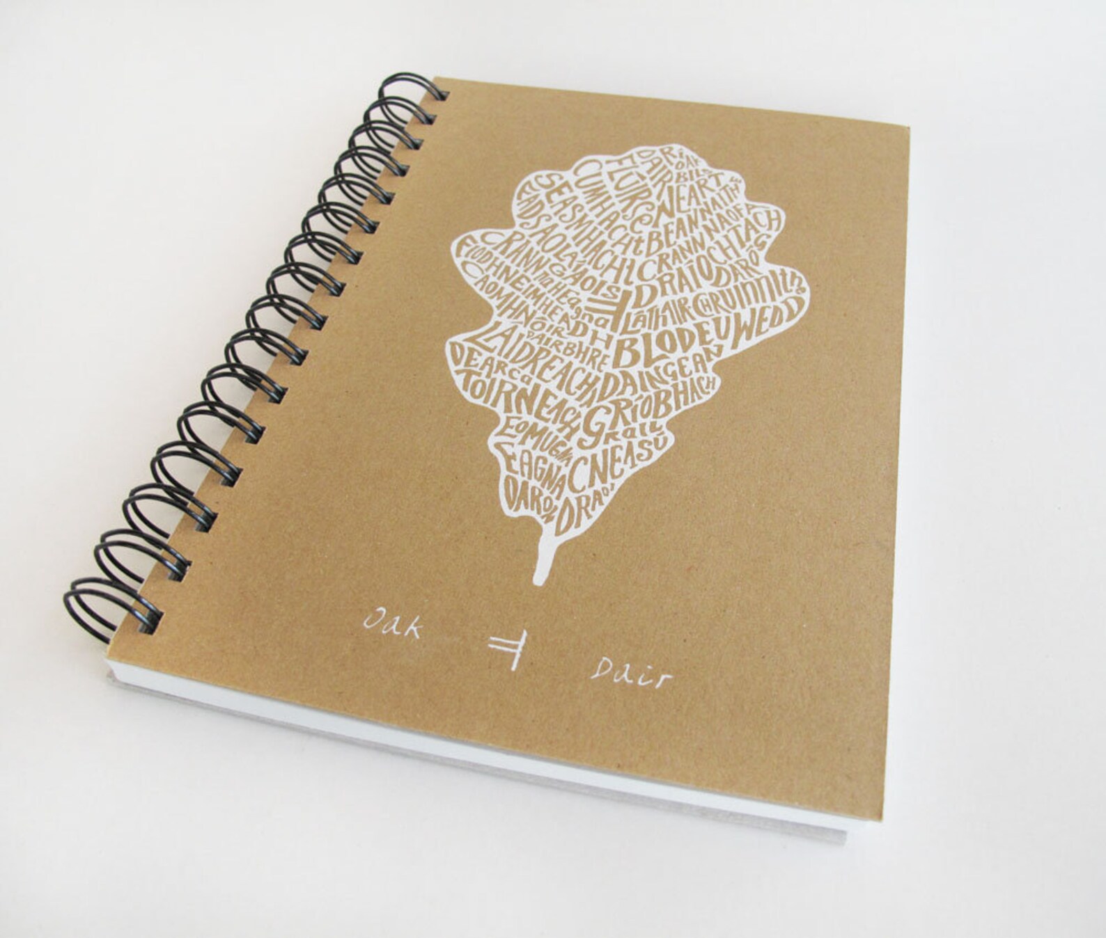 Irish Oak leaf notebook recycled paper notebook Irish Ogham Etsy