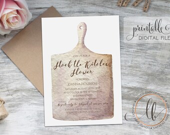 Kitchen Shower Invitation, Grill and Gadget Invitation, Stock the Kitchen Invitaiton, Tool and Gadget Invitation - DIY, Printable