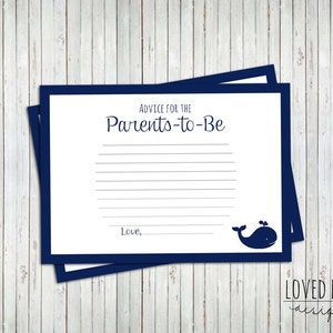 Advice for the Parents-to-be, Baby Shower Advice Cards, 5x7, INSTANT DOWNLOAD