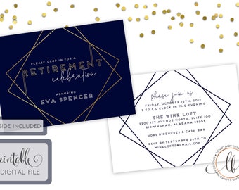 Retirement Invitation, Birthday Invitation, Reunion Invitation, Modern, Minimalist Invitation - DIY, Printable