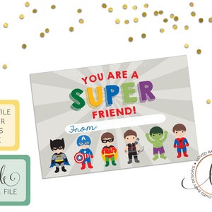 Superhero Valentines - Avengers Valentines - Superheroes Valentines - Boy Valentines - Printable Valentines - INSTANT DOWNLOAD
