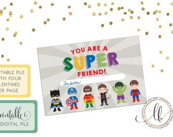Superhero Valentines - Avengers Valentines - Superheroes Valentines - Boy Valentines - Printable Valentines - INSTANT DOWNLOAD