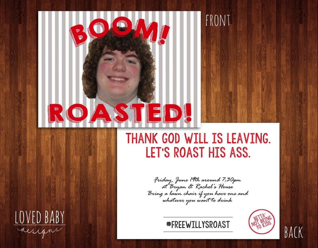 Roast Invitation, Birthday Roast, Work Roast Printable Invitation, Digital File Etsy