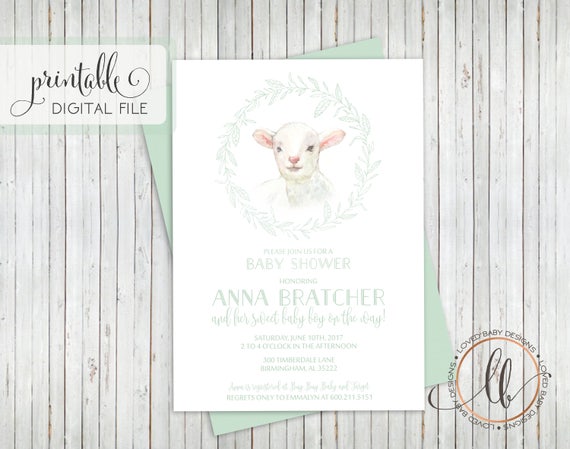 sheep baby shower invitations