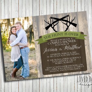 The Hunt is Over Shower Invitation - DIY, Printable, Couples Shower, Engagement Party