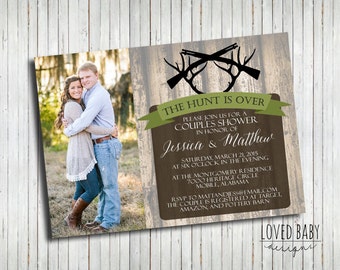 The Hunt is Over Shower Invitation - DIY, Printable, Couples Shower, Engagement Party