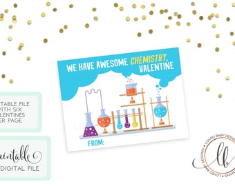 Science Valentines - Chemistry Valentine - Chemistry Lab Valentines - Science Experiment Valentine - Printable Valentines - INSTANT DOWNLOAD