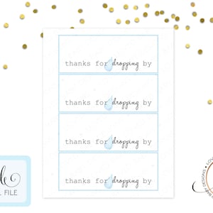 Baby Shower Favor Tag - Baby Sprinkle - Favors Tag - Favors - Thanks for Dropping By - Lemon Drop Favors - Printable - INSTANT DOWNLOAD