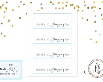 Baby Shower Favor Tag - Baby Sprinkle - Favors Tag - Favors - Thanks for Dropping By - Lemon Drop Favors - Printable - INSTANT DOWNLOAD