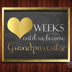 Pregnancy Countdown for Grandparents - New Grandparent Gift, Pregnancy Announcement - INSTANT DOWNLOAD