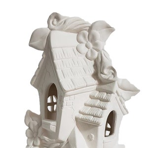 Mandeville Tri Level Fairy House 12" ceramic bisque, ready to paint