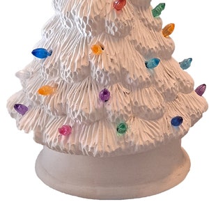 Sm Mantel Tree 5&quot; with lights Ceramic Bisque, Ready to Paint