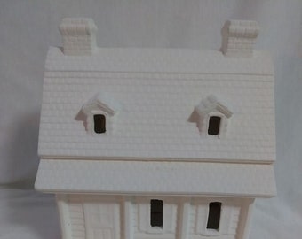 Farm House Village Building 6&quot; x 5&quot; x 6&quot; Ceramic Bisque, Ready To Paint