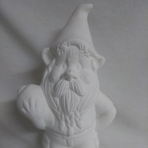 Sam Gnome with Seashell 9&quot; Ceramic Bisque, Ready To Paint