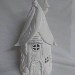 Fairy House 10" Ceramic Bisque, Ready To Paint