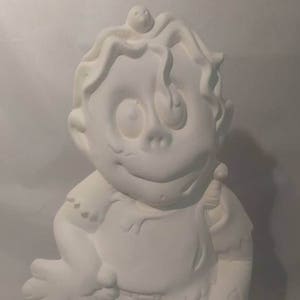 Zombie Jr 10&quot; with Cut out and clip light, Ceramic Bisque, Ready To Paint
