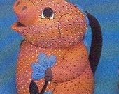 Macky Pig Pitcher ready to paint 9 quot x 9 quot ceramic bisque, glazed inside