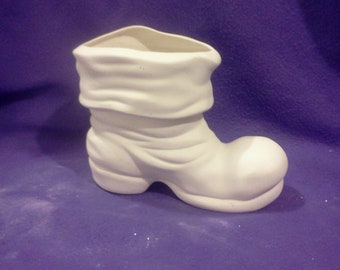 Santa Claus Boot Christmas Decorations *Ceramic Bisque Ready to Paint