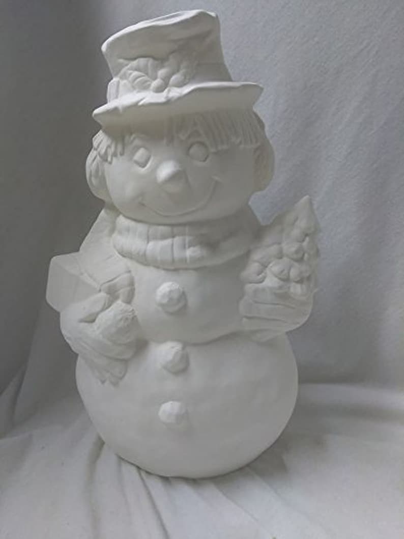 Snowman 9 Ceramic Bisque Ready To Paint Etsy