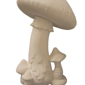 14" Mushroom Group Ceramic Bisque Ready to Paint