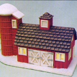 Barn and Silo Village House 7" high ceramic bisque, ready to paint