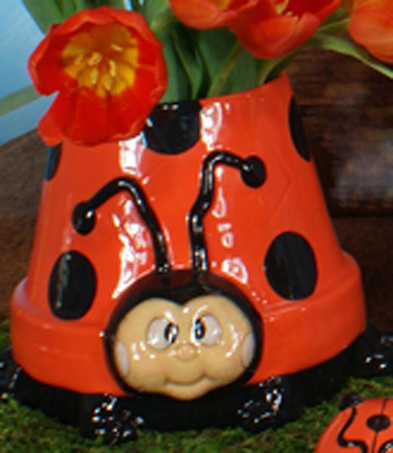 Ladybug Planter or Pot 6 X 4 Ceramic Bisque Ready Etsy